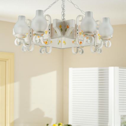 Brilagi - Πολυέλαιος με αλυσίδα QUEEN 8xE14/40W/230V οξιά/κρεμ