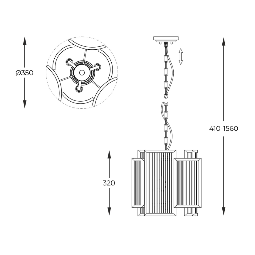 Brilagi - Πολυέλαιος με αλυσίδα RAMOS 3xE14/60W/230V σε χρυσό