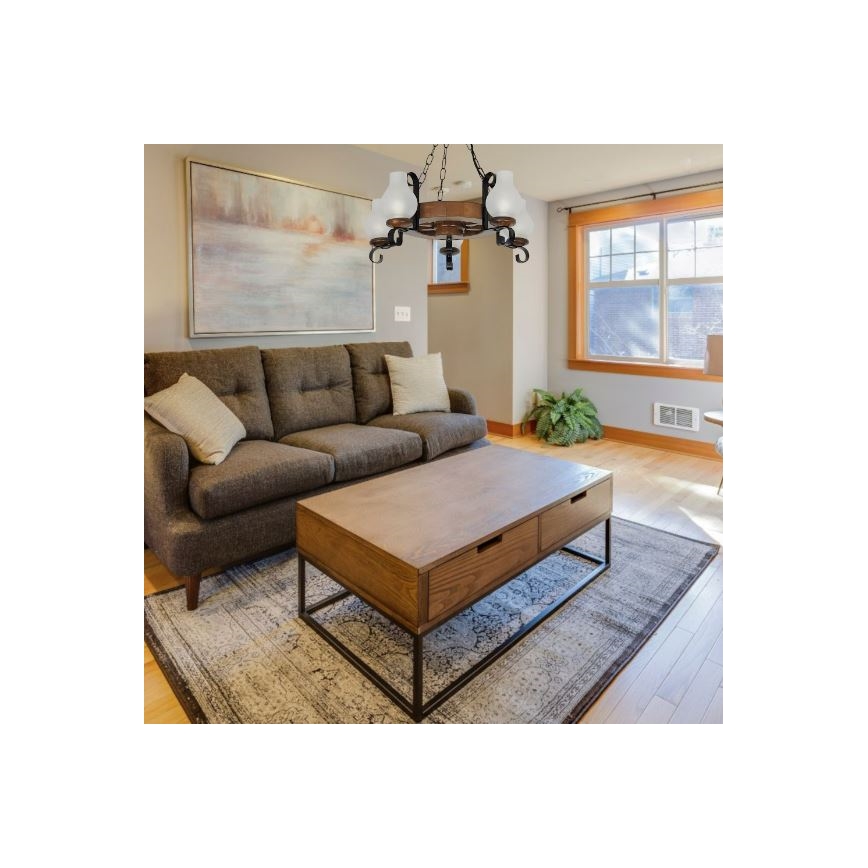 Brilagi - Πολυέλαιος με αλυσίδα ROATA 5xE14/40W/230V διάμετρος 50 cm οξιά/καρυδιά