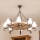 Brilagi - Πολυέλαιος με αλυσίδα ROATA 8xE14/40W/230V, απόχρωση δρυός
