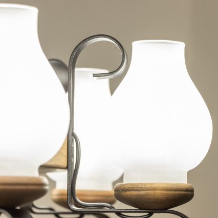 Brilagi - Πολυέλαιος με αλυσίδα ROATA 8xE14/40W/230V διάμ. 70 cm οξιά