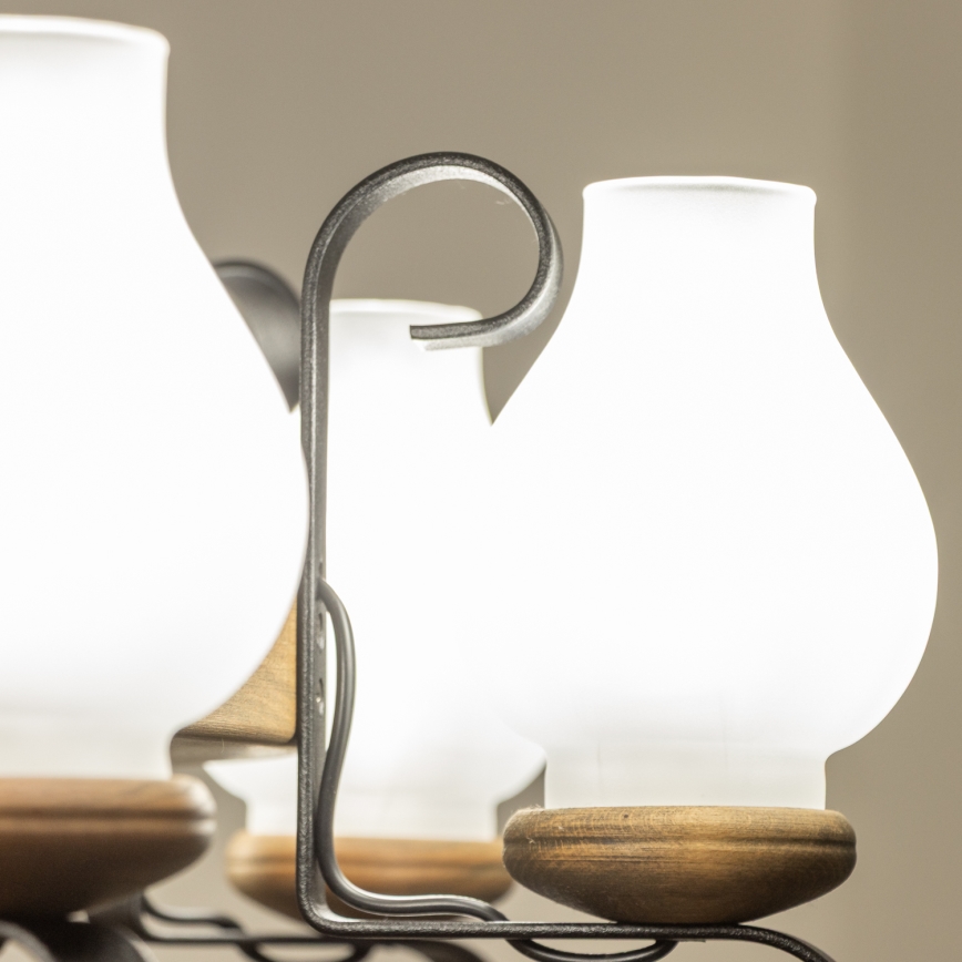 Brilagi - Πολυέλαιος με αλυσίδα ROATA 8xE14/40W/230V διάμ. 70 cm οξιά