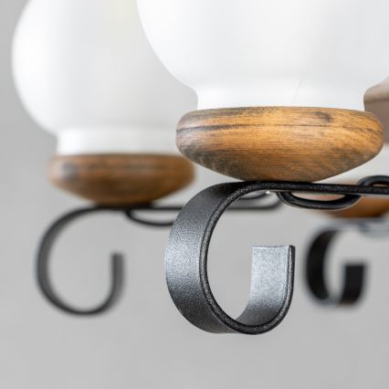 Brilagi - Πολυέλαιος με αλυσίδα ROATA 8xE14/40W/230V διάμ. 70 cm οξιά