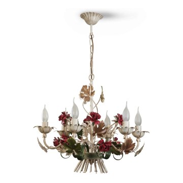 BRILAGI - Πολυέλαιος με αλυσίδα ROSALIA 6xE14/40W/230V πολύχρωμο/μπεζ/πατίνα