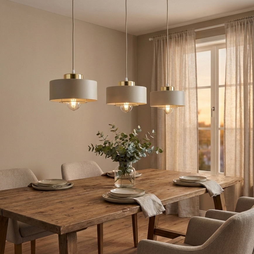 Brilagi - Πολυέλαιος με καλώδιο 3xE27/60W/230V μπεζ/χρυσό