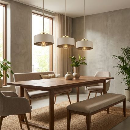 Brilagi - Πολυέλαιος με καλώδιο 3xE27/60W/230V μπεζ/χρυσό