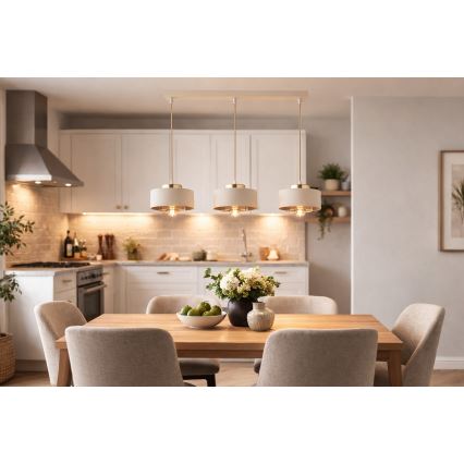 Brilagi - Πολυέλαιος με καλώδιο 3xE27/60W/230V μπεζ/χρυσό