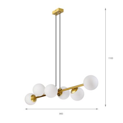 Brilagi - Πολυέλαιος με καλώδιο ανάρτησης MALONY 6xE14/20W/230V χρυσός