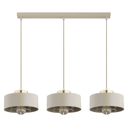 Brilagi - Πολυέλαιος με καλώδιο SPRING 3xE27/60W/230V μπεζ/χρυσό