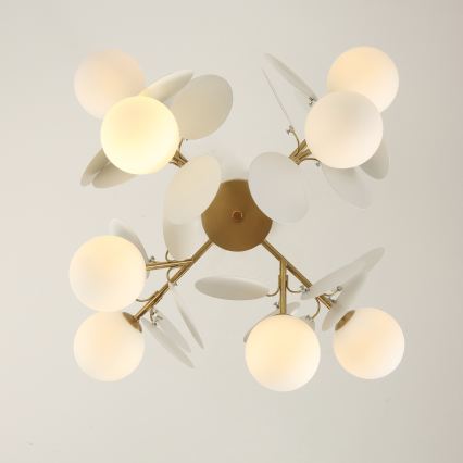 Brilagi - Πολυέλαιος με ράβδο BALMO 8xG9/9W/230V διάμ. 60 εκ. χρυσό/λευκό