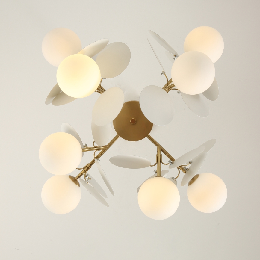 Brilagi - Πολυέλαιος με ράβδο BALMO 8xG9/9W/230V διάμ. 60 εκ. χρυσό/λευκό