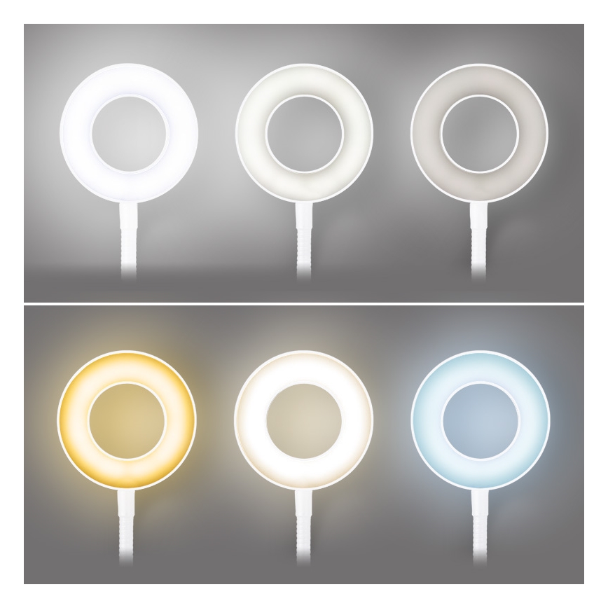 Brilagi - Ρυθμιζόμενη LED λάμπα με κλιπ ORBELA LED/8W/5V 3000/4000/5000K λευκή
