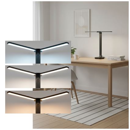Brilagi - Ρυθμιζόμενη επιτραπέζια λάμπα LED MODO DUO LED/8W/5V 3000/4000/6500K μαύρη