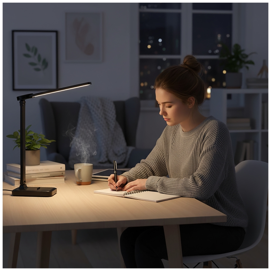 Brilagi - Ρυθμιζόμενη επιτραπέζια λάμπα LED MODO DUO LED/8W/5V 3000/4000/6500K μαύρη