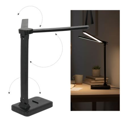 Brilagi - Ρυθμιζόμενη επιτραπέζια λάμπα LED MODO DUO LED/8W/5V 3000/4000/6500K μαύρη