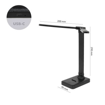 Brilagi - Ρυθμιζόμενη επιτραπέζια λάμπα LED MODO DUO LED/8W/5V 3000/4000/6500K μαύρη