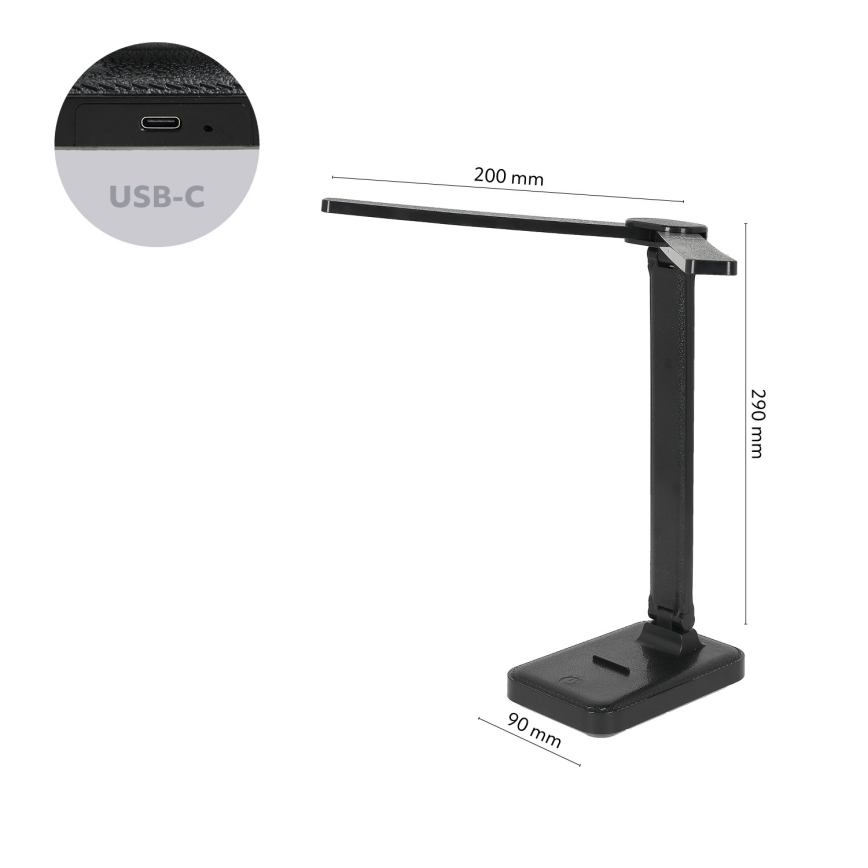 Brilagi - Ρυθμιζόμενη επιτραπέζια λάμπα LED MODO DUO LED/8W/5V 3000/4000/6500K μαύρη