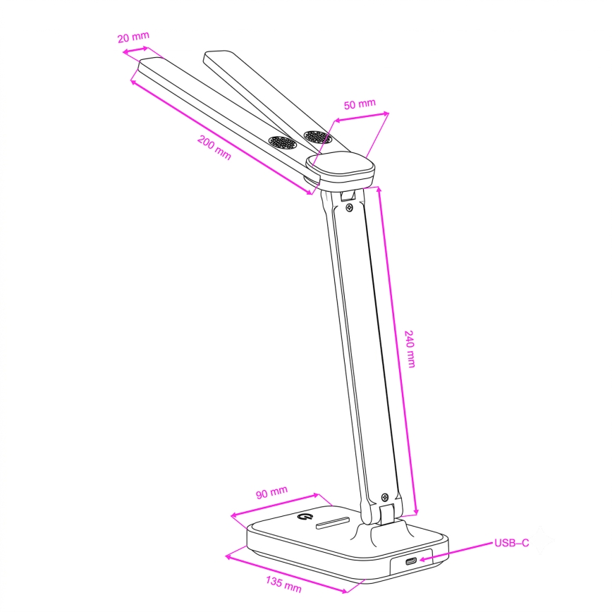 BRILAGI - Ρυθμιζόμενη επιτραπέζια λάμπα LED MODO DUO LED/8W/5V 3000/4000/6500K μαύρη