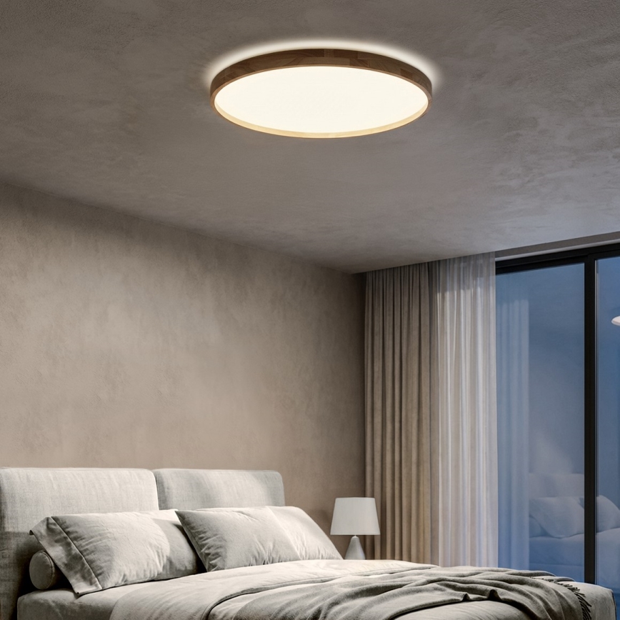 Brilagi - Ρυθμιζόμενο LED φωτιστικό οροφής ALSON LED/72W/230V 3000-6500K, απόχρωση δρυός, διάμ. 78 cm + τηλεχειριστήριο