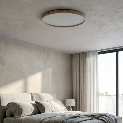 Brilagi - Ρυθμιζόμενο LED φωτιστικό οροφής ALSON LED/72W/230V 3000-6500K, απόχρωση δρυός, διάμ. 78 cm + τηλεχειριστήριο