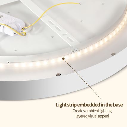 Brilagi - Ρυθμιζόμενο LED φωτιστικό οροφής GLASS POOL DOUBLE LED/48W/230V 3000-6000K 40 cm λευκό + τηλεχειριστήριο
