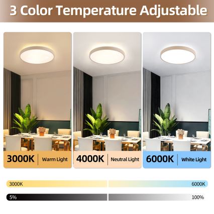 Brilagi - Ρυθμιζόμενο LED φωτιστικό οροφής GLASS POOL DOUBLE LED/60W/230V 3000-6000K 50 cm μπεζ + τηλεχειριστήριο