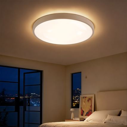 Brilagi - Ρυθμιζόμενο LED φωτιστικό οροφής GLASS POOL DOUBLE LED/60W/230V 3000-6000K 50 cm μπεζ + τηλεχειριστήριο