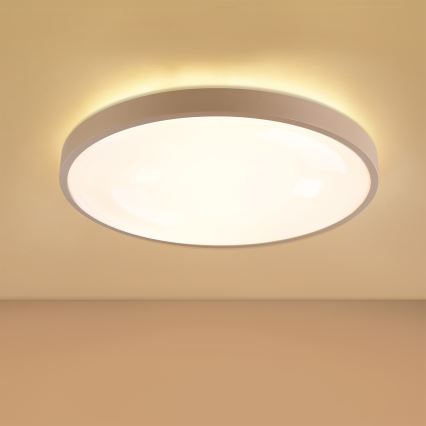 Brilagi - Ρυθμιζόμενο LED φωτιστικό οροφής GLASS POOL DOUBLE LED/60W/230V 3000-6000K 50 cm μπεζ + τηλεχειριστήριο