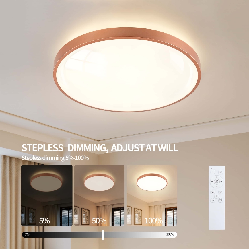 BRILAGI - Ρυθμιζόμενο φωτιστικό οροφής GLASS POOL DOUBLE LED/80W/230V Ø 60 cm χάλκινο + τηλεχειριστήριο