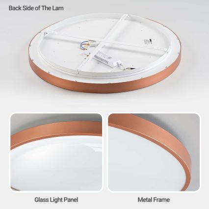 BRILAGI - Ρυθμιζόμενο φωτιστικό οροφής GLASS POOL DOUBLE LED/80W/230V Ø 60 cm χάλκινο + τηλεχειριστήριο