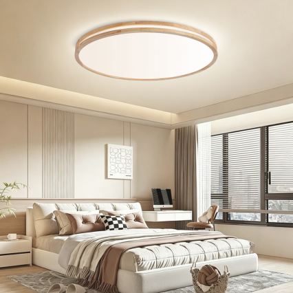 Brilagi - Ρυθμιζόμενο φωτιστικό οροφής LED MOLINA LED/128W/230V 3000-6000K δρυς Ø100 cm + τηλεχειριστήριο