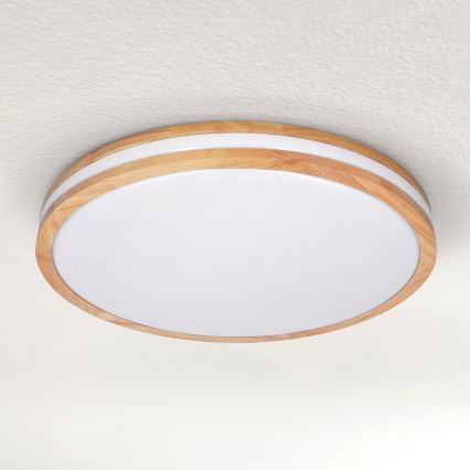 Brilagi - LED ρυθμιζόμενο φωτιστικό οροφής MOLINA LED/60W/230V 3000-6500K σε απόχρωση δρυός, διάμετρος 58 cm + τηλεχειριστήριο