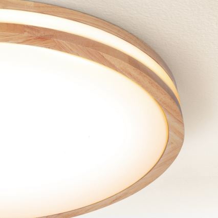 Brilagi - LED ρυθμιζόμενο φωτιστικό οροφής MOLINA LED/60W/230V 3000-6500K σε απόχρωση δρυός, διάμετρος 58 cm + τηλεχειριστήριο