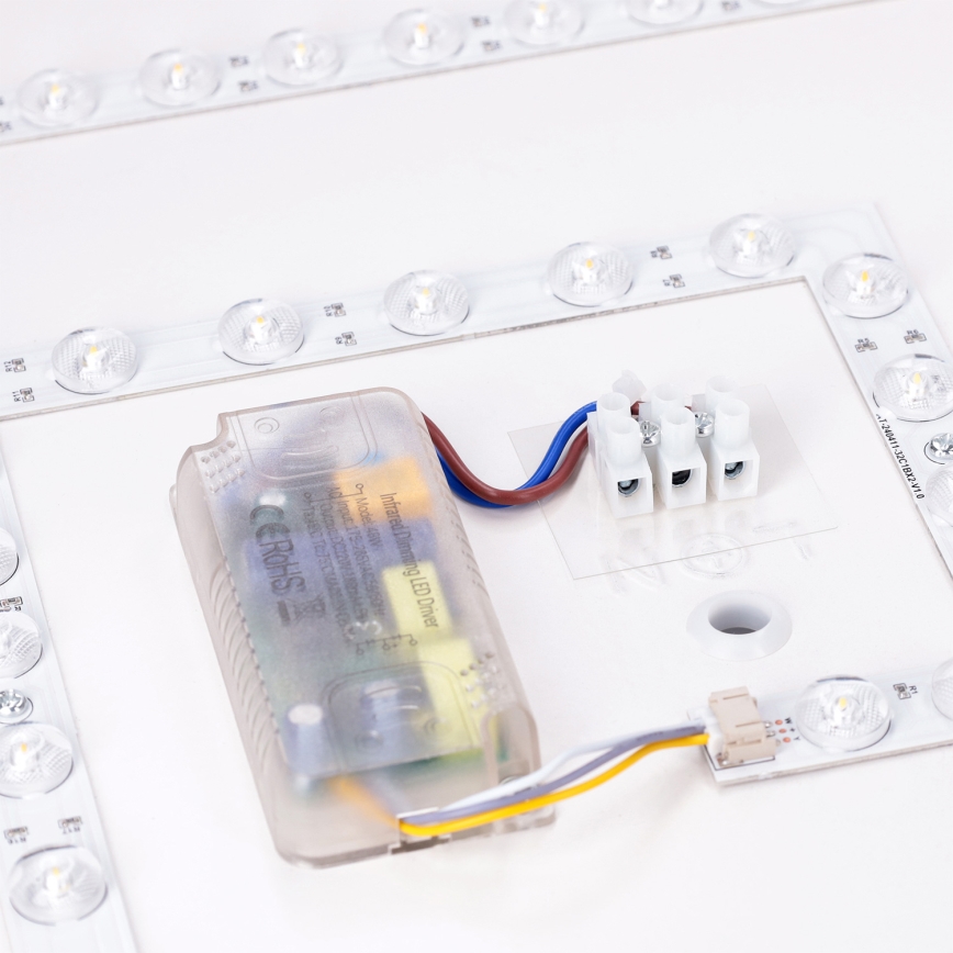 Brilagi - Ρυθμιζόμενο φωτιστικό οροφής LED PILANA LED/48W/230V 3000-6500K δρυς/λευκό 42x42 cm + τηλεχειριστήριο