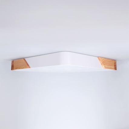 Brilagi - Ρυθμιζόμενο φωτιστικό οροφής LED PILANA LED/48W/230V 3000-6500K δρυς/λευκό 42x42 cm + τηλεχειριστήριο