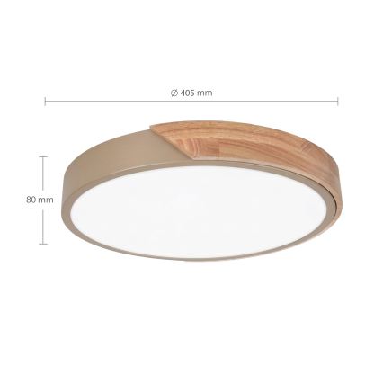 BRILAGI - LED ρυθμιζόμενο φωτιστικό οροφής PILANA LED/48W/230V 3000-6500K δρυς/χρυσό Ø 40 cm + τηλεχειριστήριο