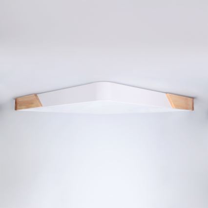 Brilagi - Ρυθμιζόμενο LED φωτιστικό οροφής PILANA LED/60W/230V 3000-6500K δρυς/λευκό 56x56 cm + τηλεχειριστήριο