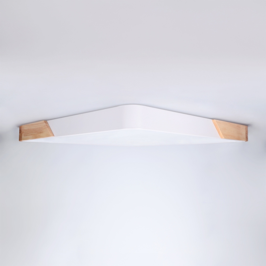 Brilagi - Ρυθμιζόμενο LED φωτιστικό οροφής PILANA LED/60W/230V 3000-6500K δρυς/λευκό 56x56 cm + τηλεχειριστήριο