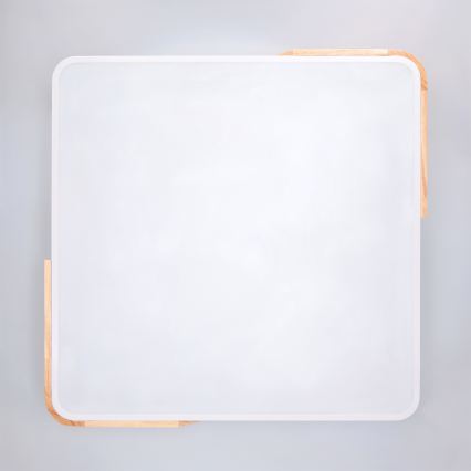 Brilagi - Ρυθμιζόμενο LED φωτιστικό οροφής PILANA LED/60W/230V 3000-6500K δρυς/λευκό 56x56 cm + τηλεχειριστήριο