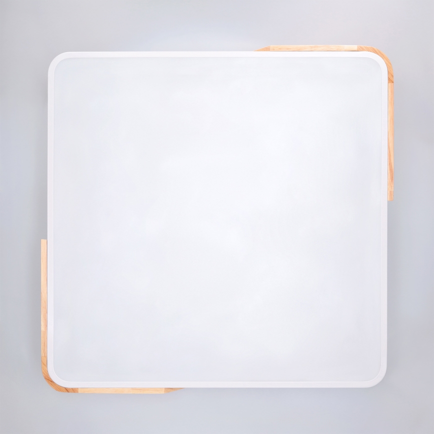 Brilagi - Ρυθμιζόμενο LED φωτιστικό οροφής PILANA LED/60W/230V 3000-6500K δρυς/λευκό 56x56 cm + τηλεχειριστήριο