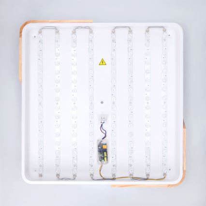Brilagi - Ρυθμιζόμενο LED φωτιστικό οροφής PILANA LED/60W/230V 3000-6500K δρυς/λευκό 56x56 cm + τηλεχειριστήριο
