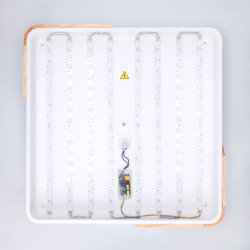 Brilagi - Ρυθμιζόμενο LED φωτιστικό οροφής PILANA LED/60W/230V 3000-6500K δρυς/λευκό 56x56 cm + τηλεχειριστήριο