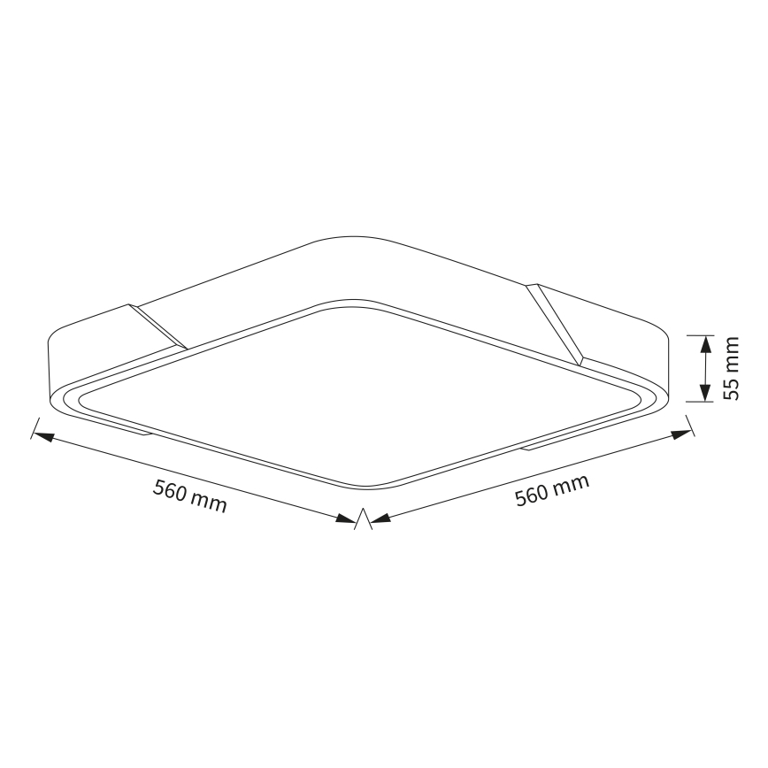 Brilagi - Ρυθμιζόμενο LED φωτιστικό οροφής PILANA LED/60W/230V 3000-6500K δρυς/λευκό 56x56 cm + τηλεχειριστήριο