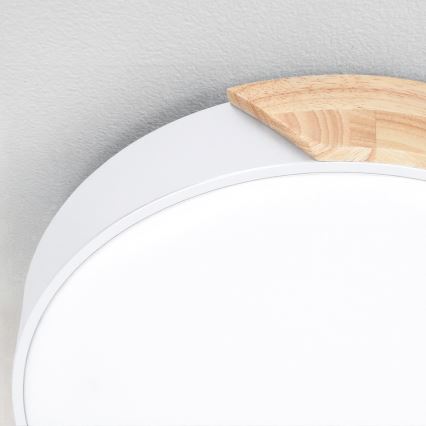 Brilagi - Ρυθμιζόμενο LED φωτιστικό οροφής PILANA LED/60W/230V 3000-6500K, δρυς/λευκό, διάμ. 60 cm + τηλεχειριστήριο