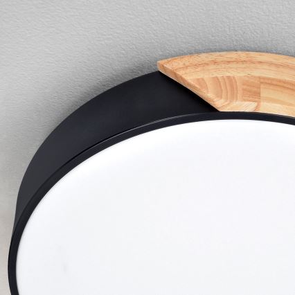 Brilagi - Ρυθμιζόμενο φωτιστικό οροφής PILANA LED/60W/230V 3000-6500K δρυς/μαύρο διάμ. 58,5 εκ. + τηλεχειριστήριο