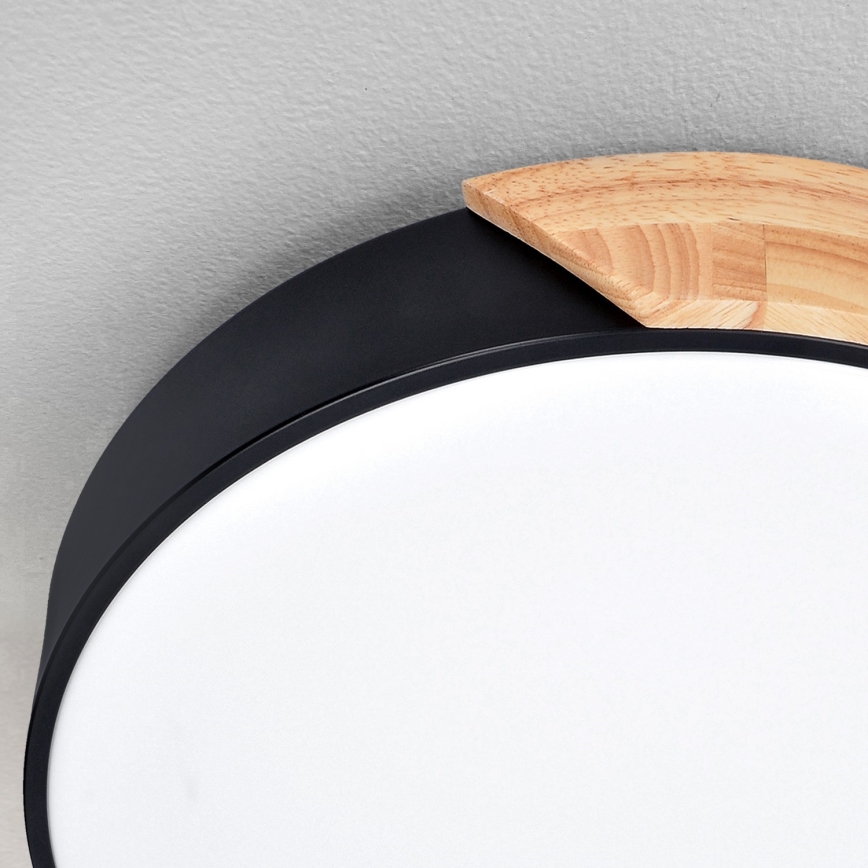 Brilagi - Ρυθμιζόμενο φωτιστικό οροφής PILANA LED/60W/230V 3000-6500K δρυς/μαύρο διάμ. 58,5 εκ. + τηλεχειριστήριο