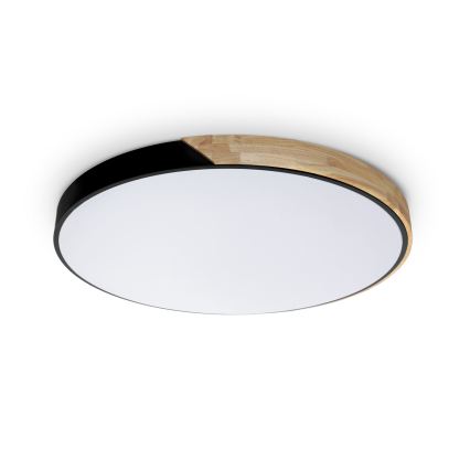 Brilagi - Ρυθμιζόμενο LED φωτιστικό οροφής PILANA LED/72W/230V 3000-6500K δρυς/μαύρο διάμ. 80 cm + τηλεχειριστήριο
