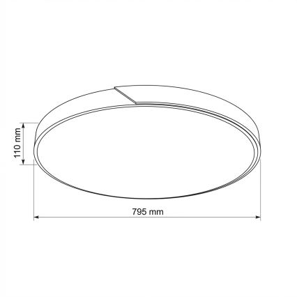 Brilagi - Ρυθμιζόμενο LED φωτιστικό οροφής PILANA LED/72W/230V 3000-6500K δρυς/μαύρο διάμ. 80 cm + τηλεχειριστήριο