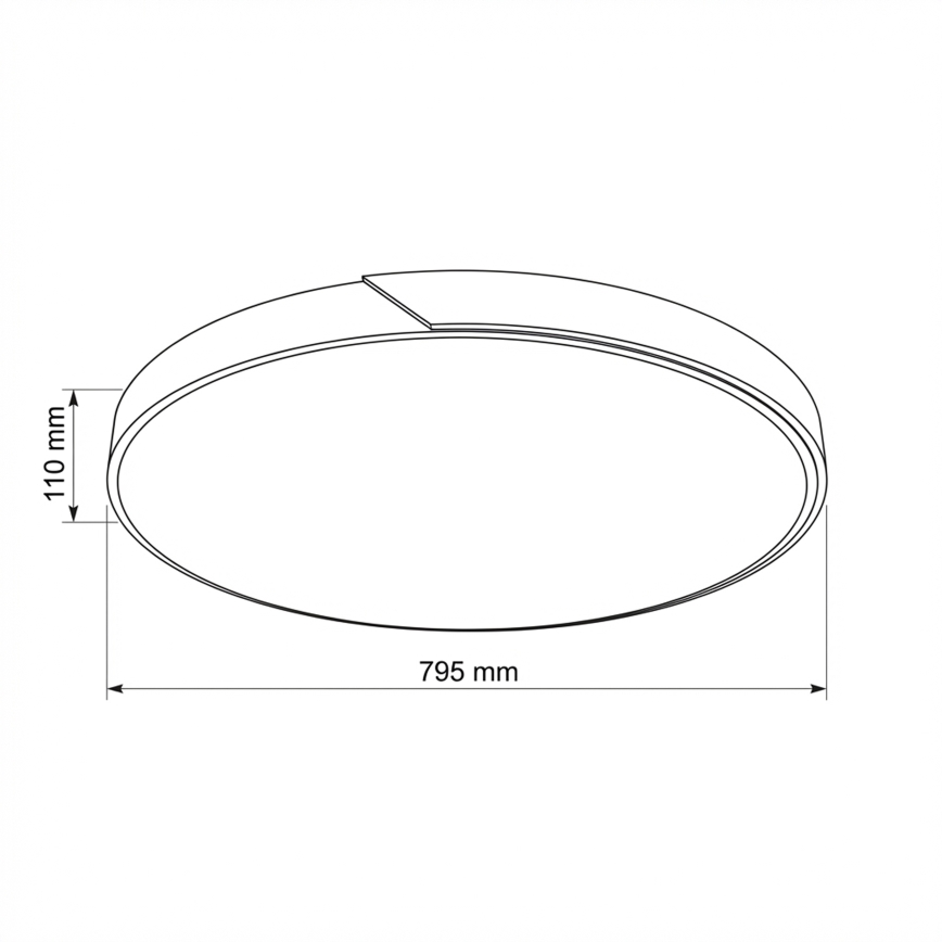 Brilagi - Ρυθμιζόμενο LED φωτιστικό οροφής PILANA LED/72W/230V 3000-6500K δρυς/μαύρο διάμ. 80 cm + τηλεχειριστήριο