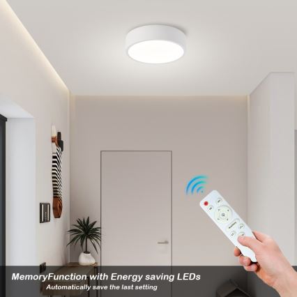 Brilagi - LED ρυθμιζόμενο φωτιστικό οροφής POOL LED/18W/230V 3000-6000K 20 cm λευκό + τηλεχειριστήριο